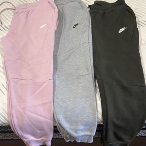 Nike Sweat Joggers (Dark Olive Green, Light Grey, and Pink